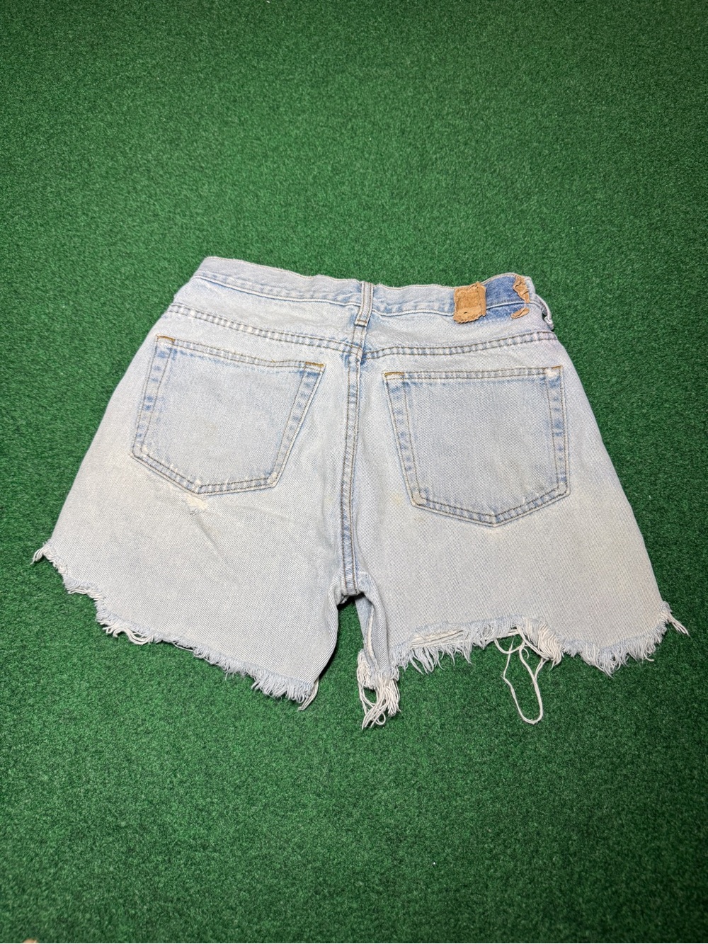 Levis Vintage Denim Shorts Cut Off 30 Waist 3” 90s Light Wash Distressed Grunge